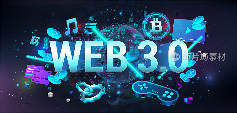 Web 3.0。3 d横幅